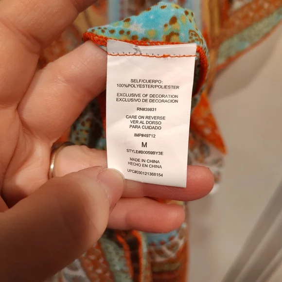 Democracy Colorful Stripe Chiffon Kimono Cardigan Cover Up Sz M Beach Festival - Picture 5 of 7